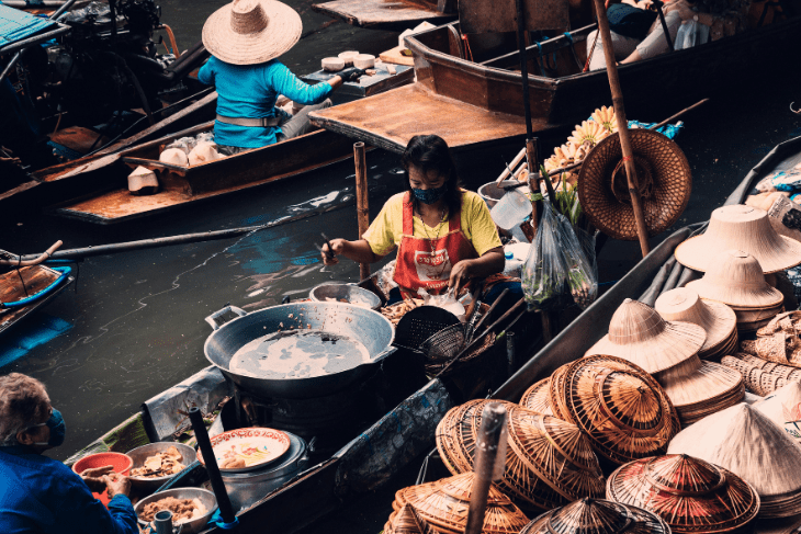 Image représentant le marché sur l'eau pour illustrer visiter Bangkok en 3 jours.