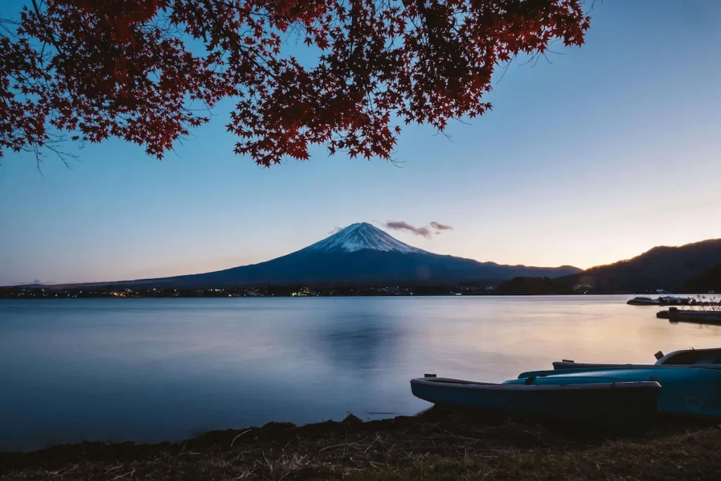 Vue depuis le lac de Kawaguchi, pour voir le mont fuji depuis tokyo.