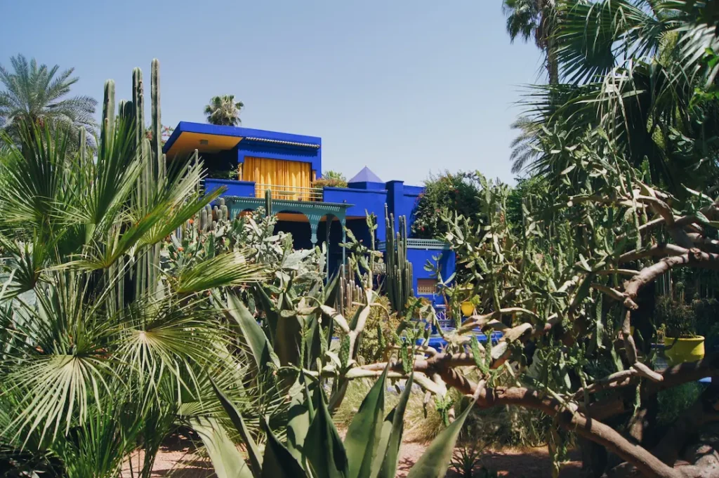 Le jardin Majorelle, étape emblématique pour visiter Marrakech.